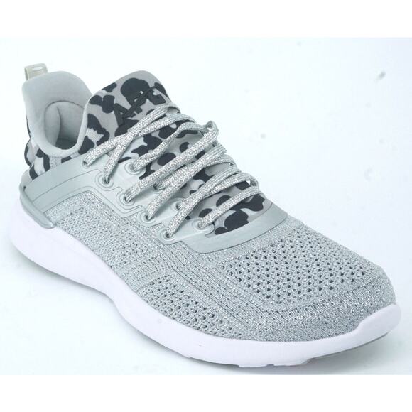 APL Techloom Tracer Knit Training Grey Low Top Sneaker SZ 37 $258 Womens Silver - Picture 1 of 11
